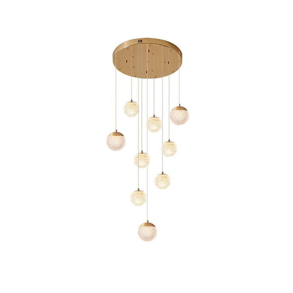Arisha wielostopniowa nowoczesna lampa wisząca w stylu Art Deco Jibril, złoto