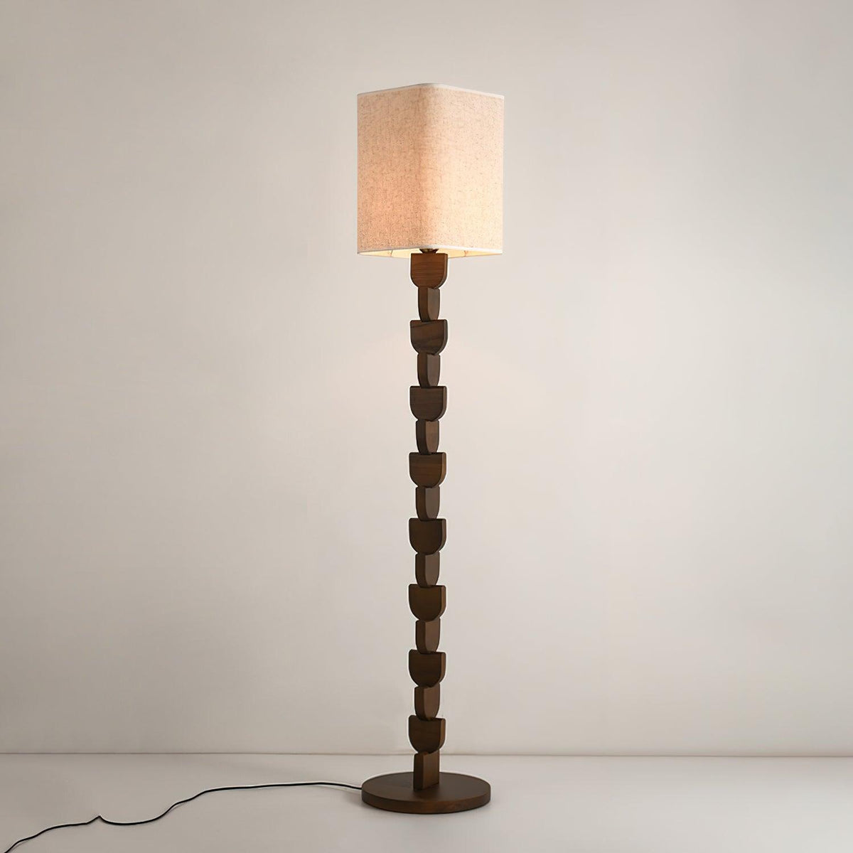 Rinoreria lampa stojąca z drewna