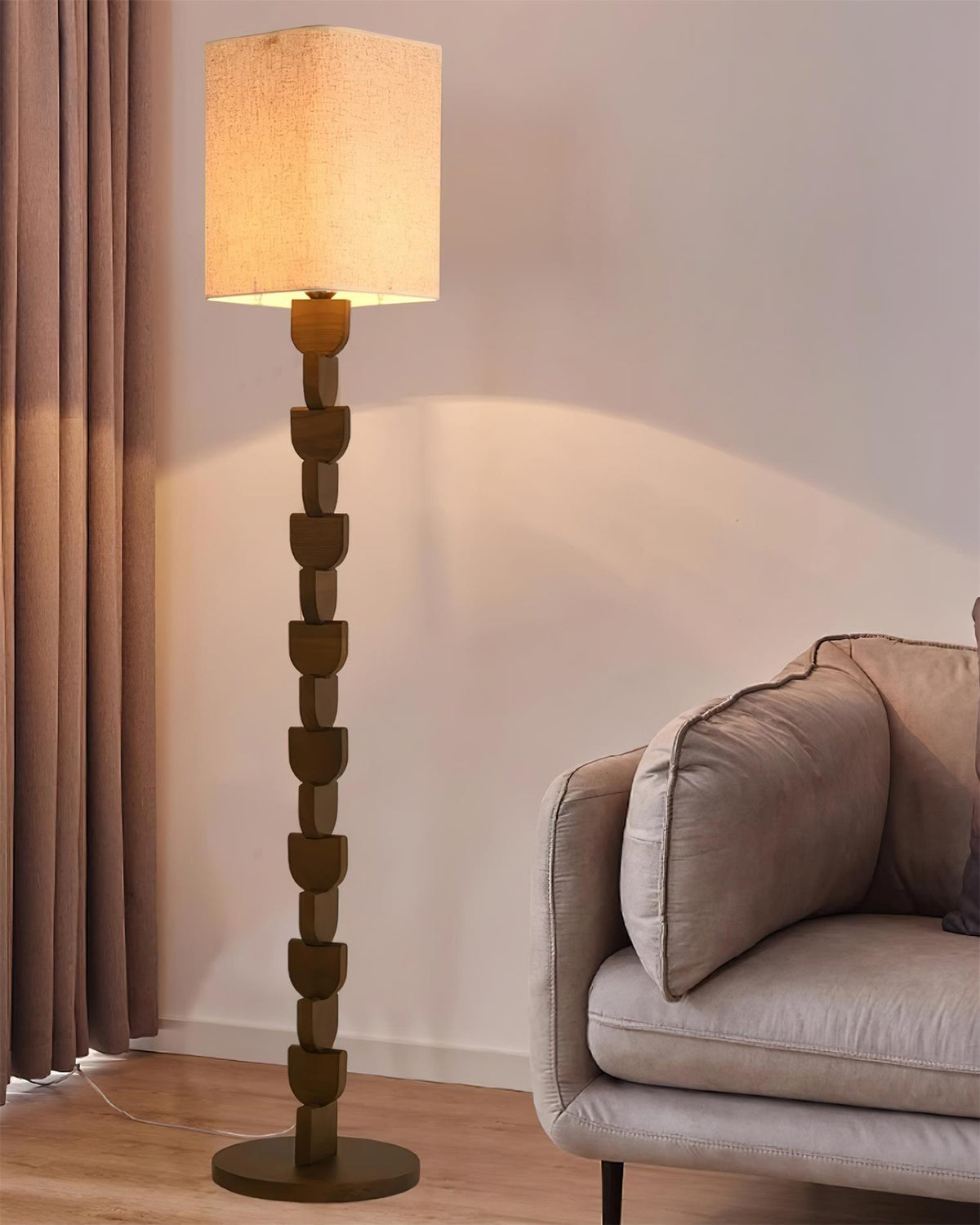 Rinoreria lampa stojąca z drewna