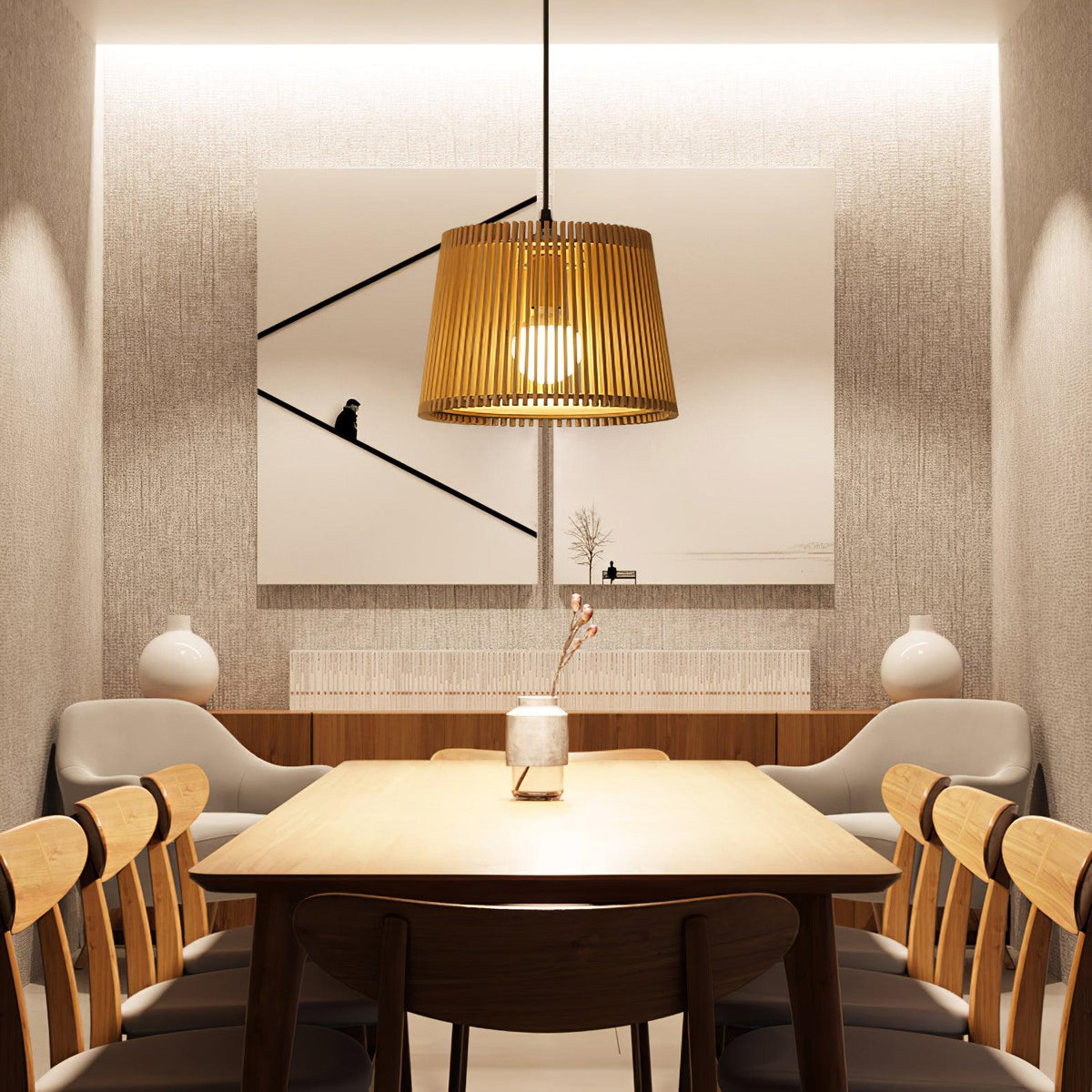 Clou wisząca lampa retro z drewna
