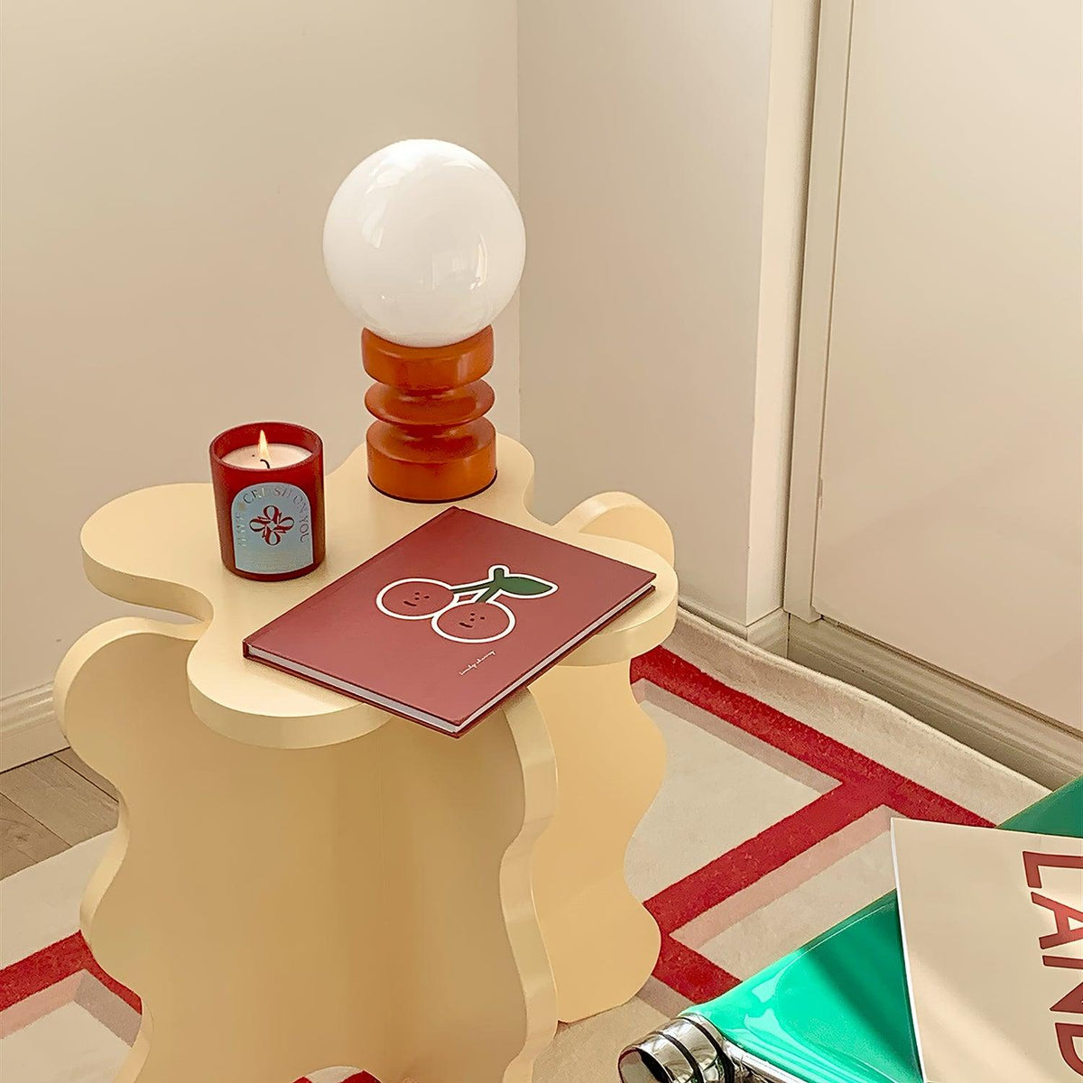Lampa stołowa Sorinira ze szkła i drewna