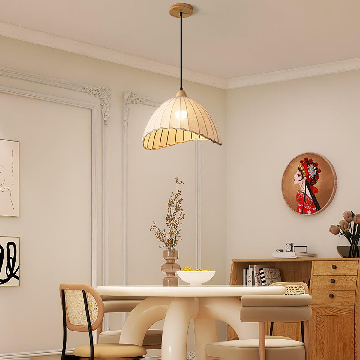 Shell minimalistyczna lampa wisząca ze szkła