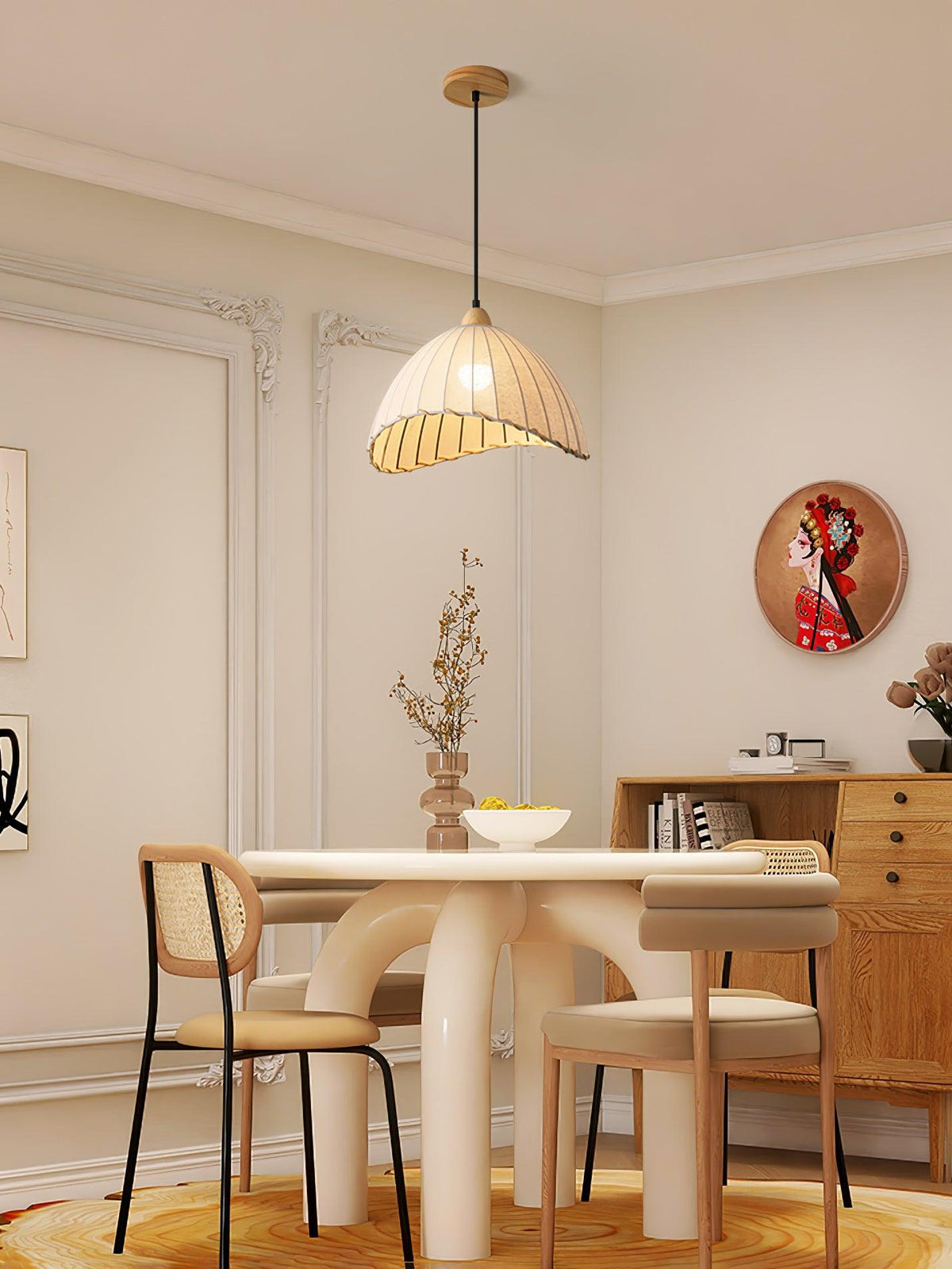 Shell minimalistyczna lampa wisząca ze szkła