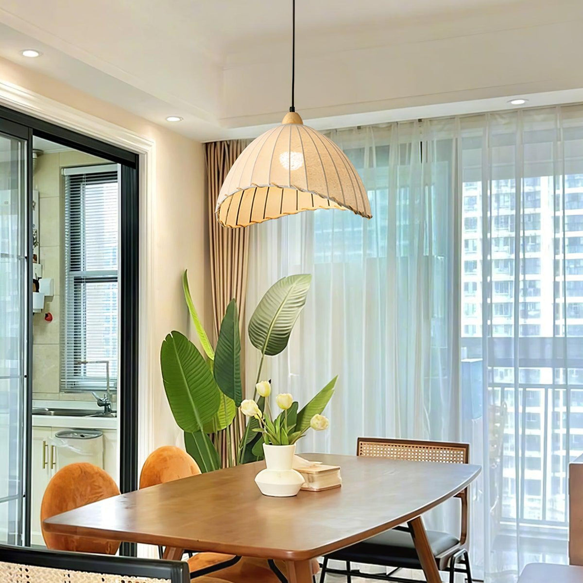 Shell minimalistyczna lampa wisząca ze szkła