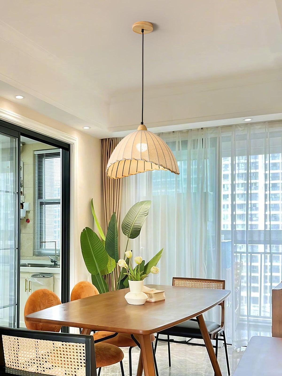 Shell minimalistyczna lampa wisząca ze szkła