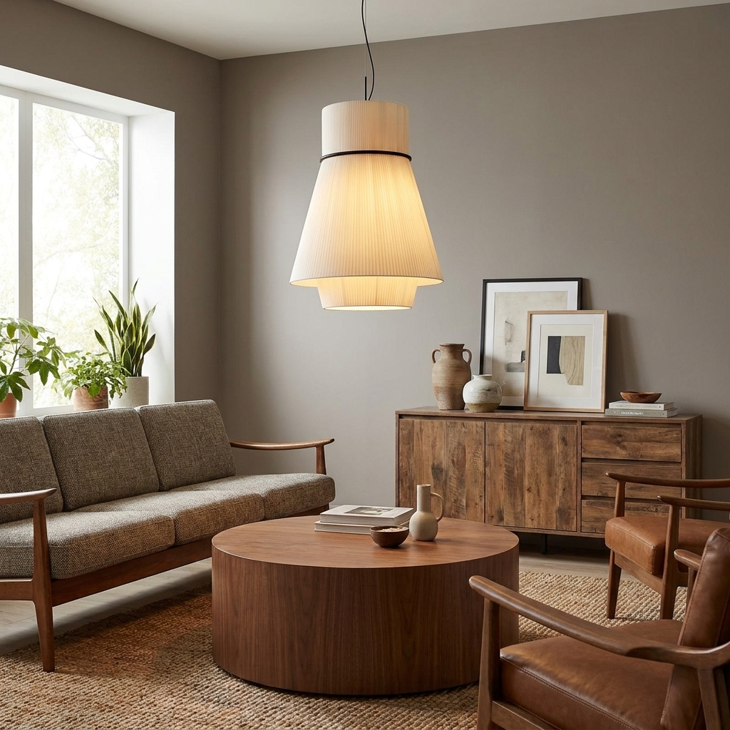 Kestford Lampa wisząca z plisowanej tkaniny