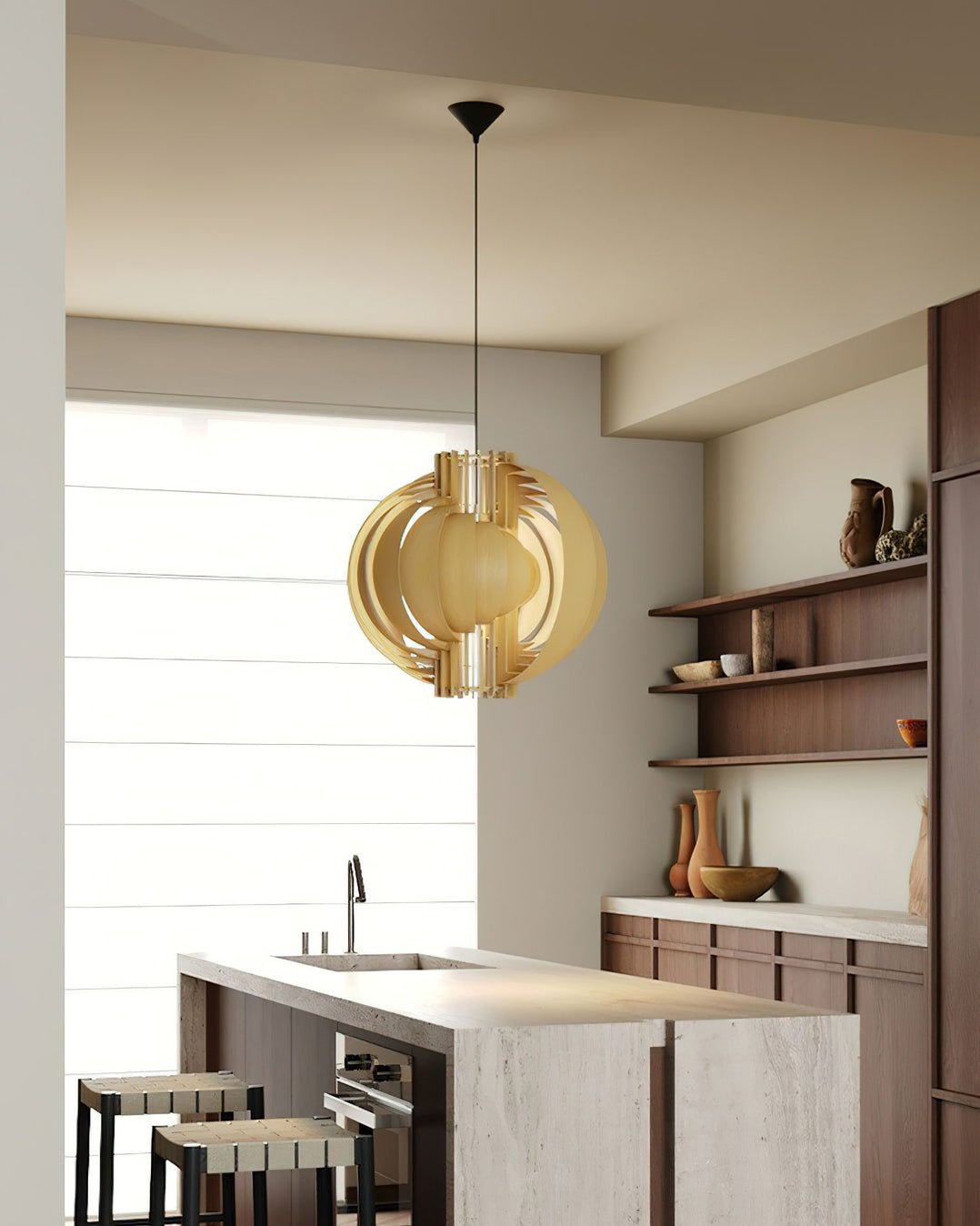 Ivraeus Premium Elegance Ring drewniana lampa wisząca