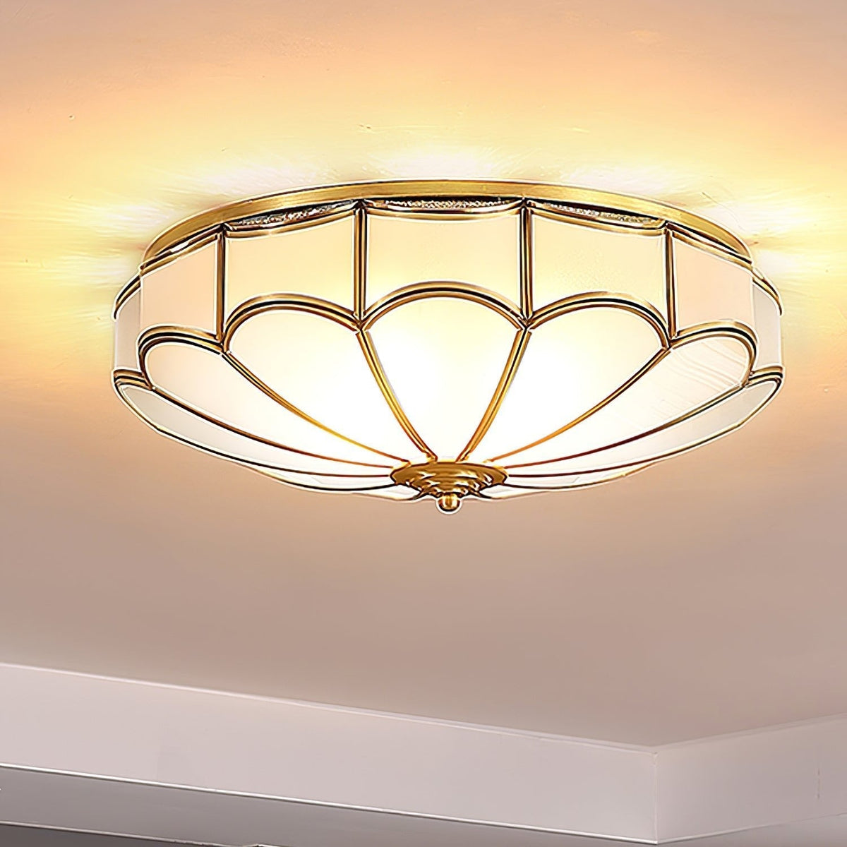 Evmarara Elegance Miedziana Lampa Sufitowa Montowana Bezpośrednio ze Szkła