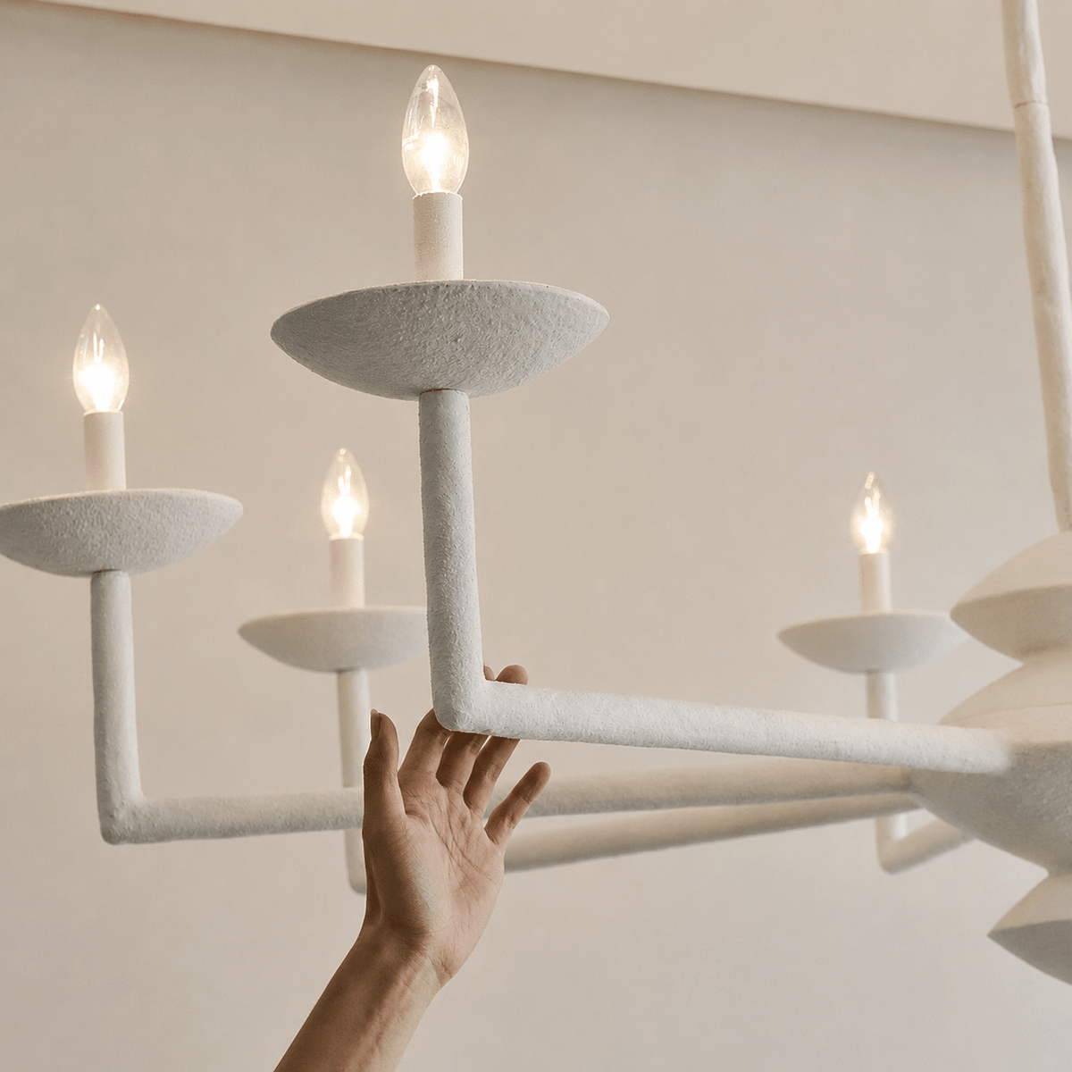 Sculptural Plaster Candelabra żyrandol