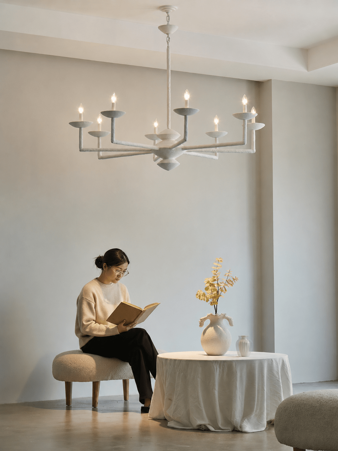 Sculptural Plaster Candelabra żyrandol