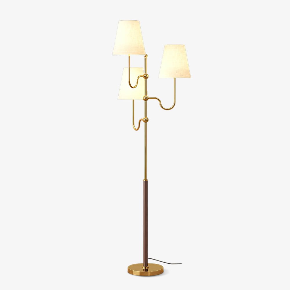 Vevenq lampa stojąca z płóciennym abażurem