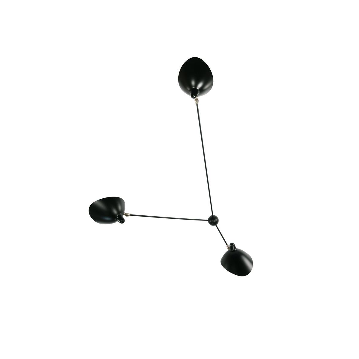 Elaoraine lampa sufitowa trzyramienna czarna rzeźbiarska