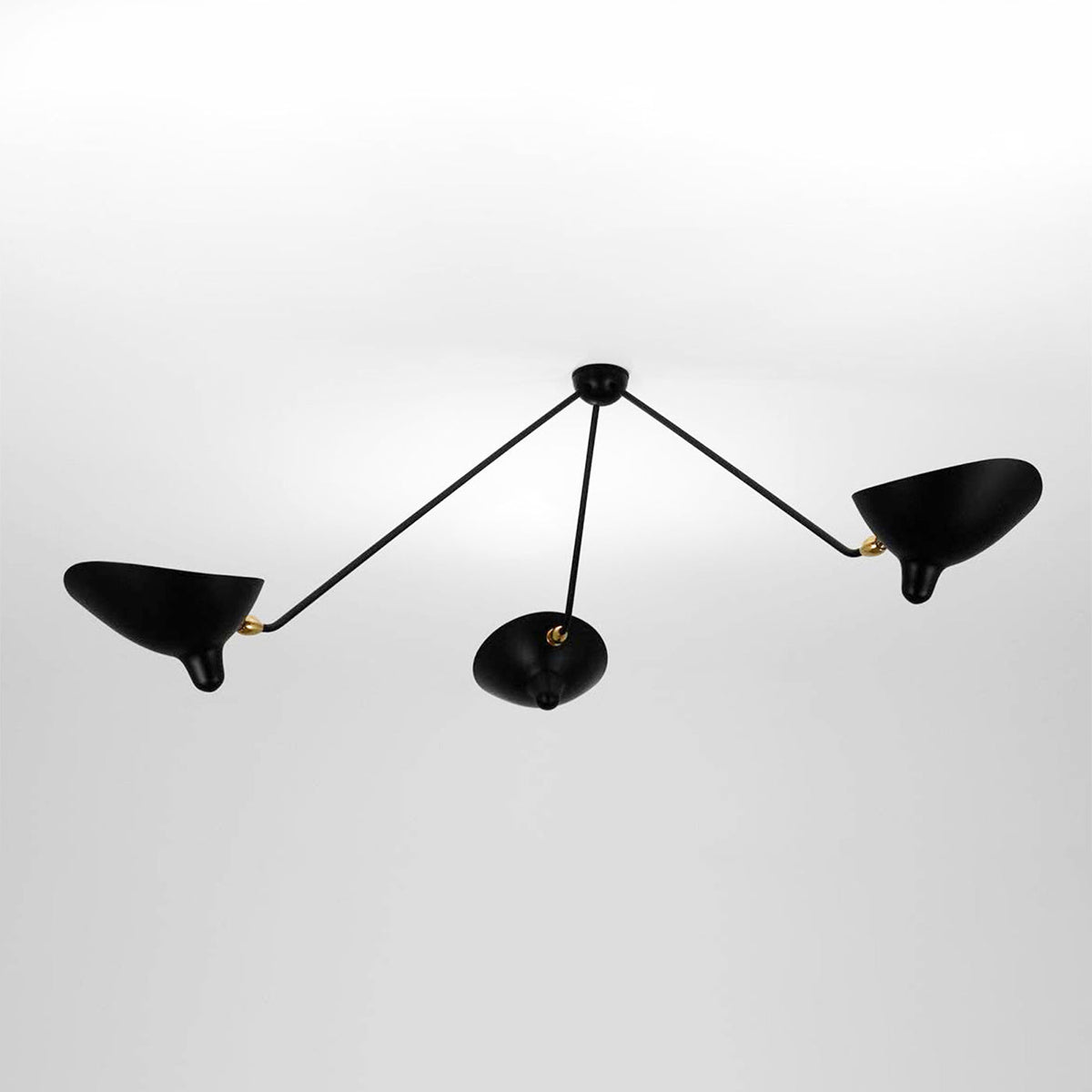 Elaoraine lampa sufitowa trzyramienna czarna rzeźbiarska