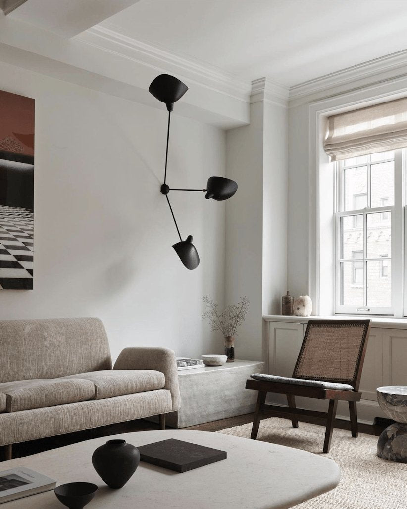 Elaoraine lampa sufitowa trzyramienna czarna rzeźbiarska