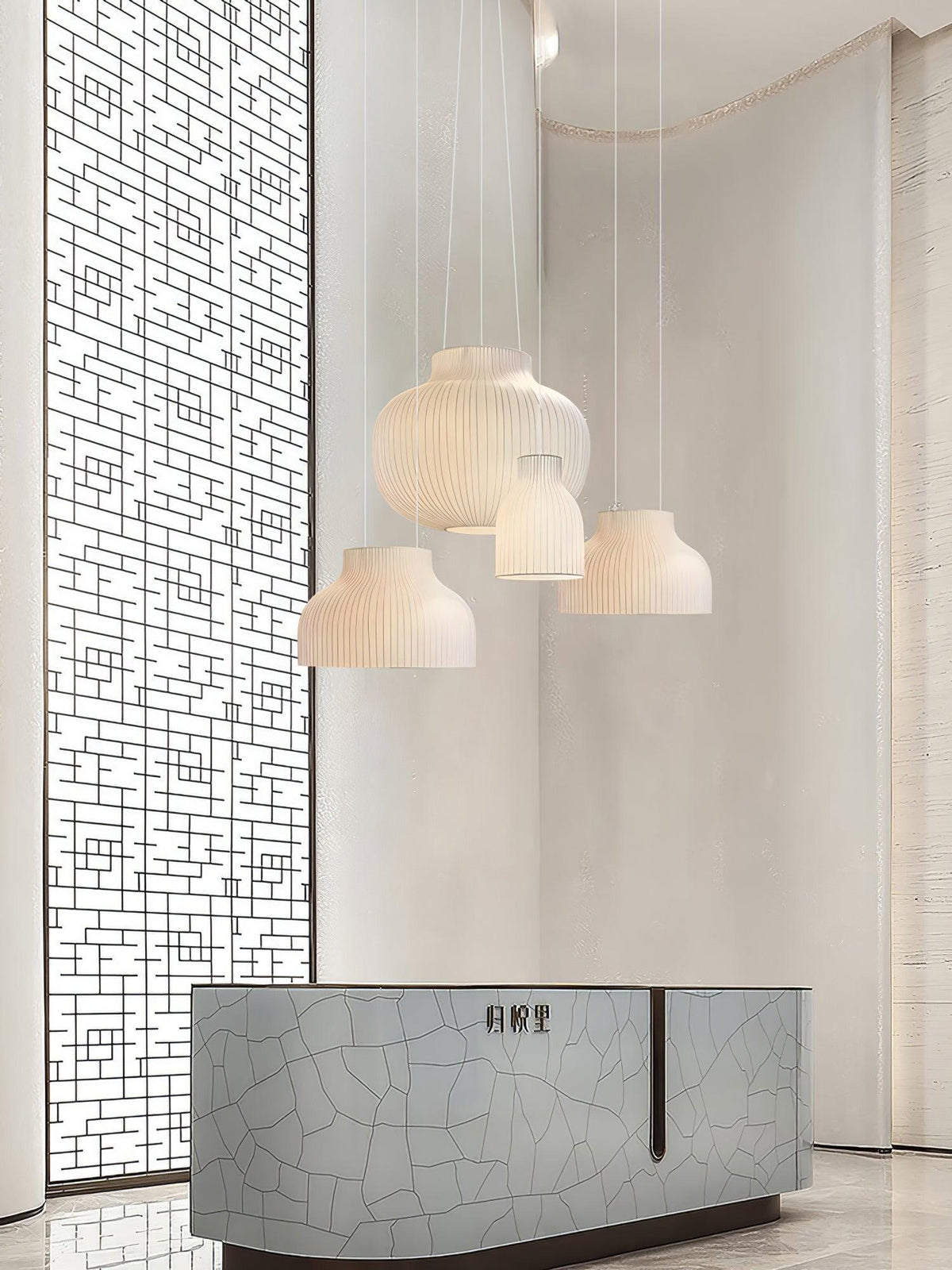 Teriivora lampa wisząca ze szkła jedwabnego o fakturze