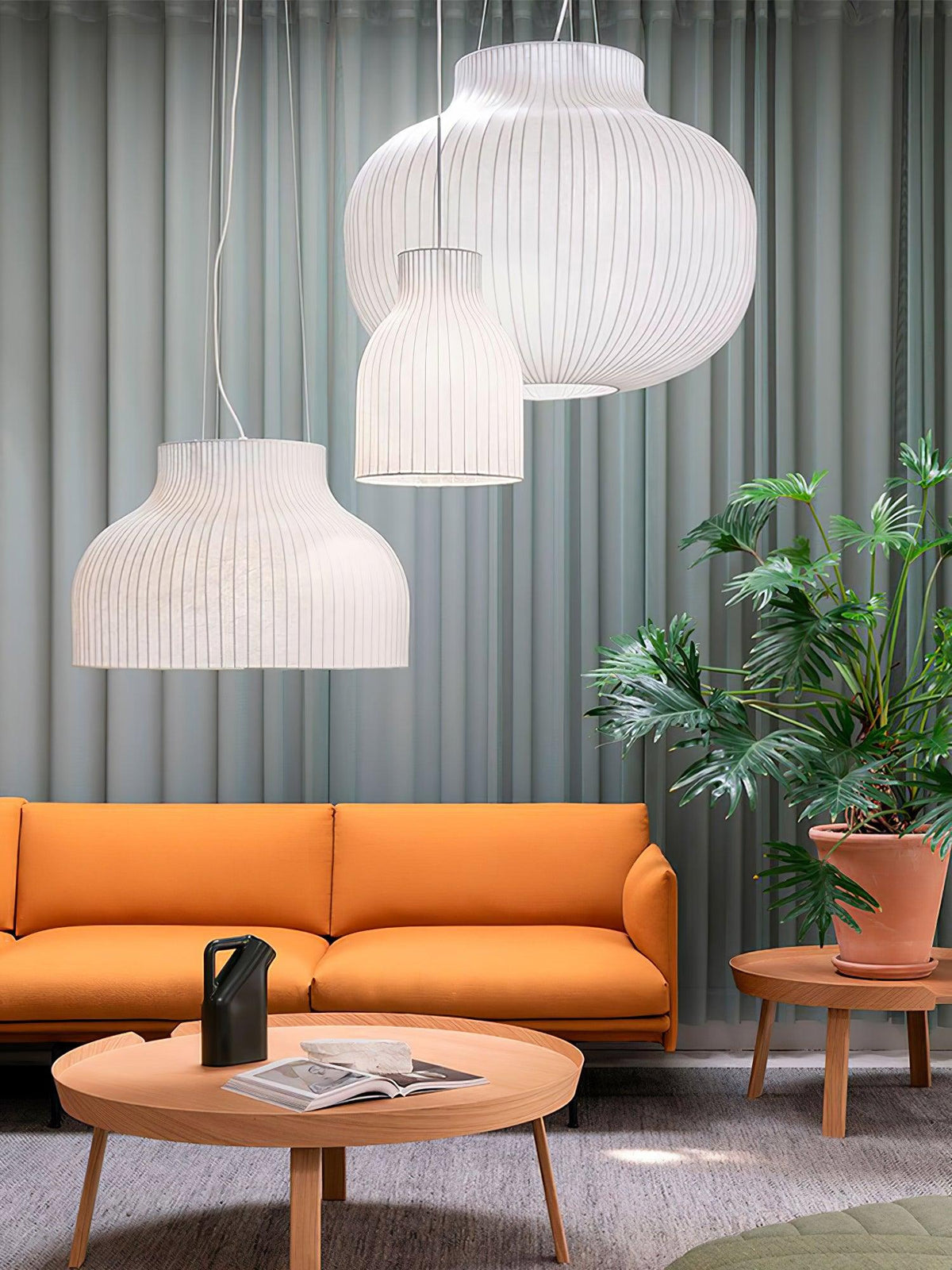 Teriivora lampa wisząca ze szkła jedwabnego o fakturze