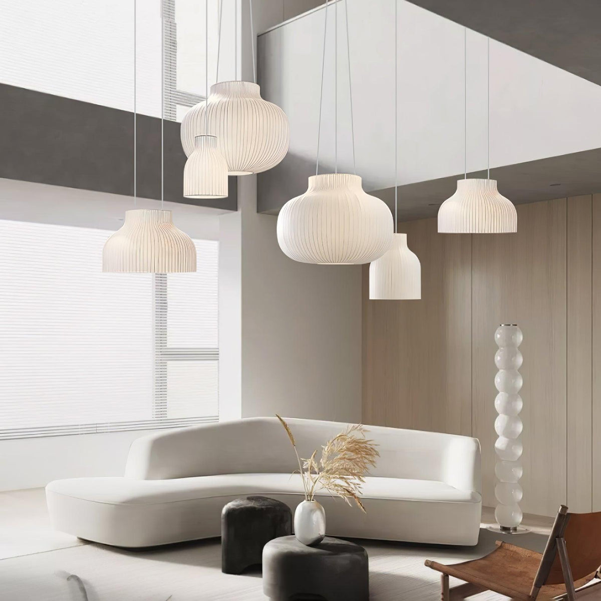Teriivora lampa wisząca ze szkła jedwabnego o fakturze