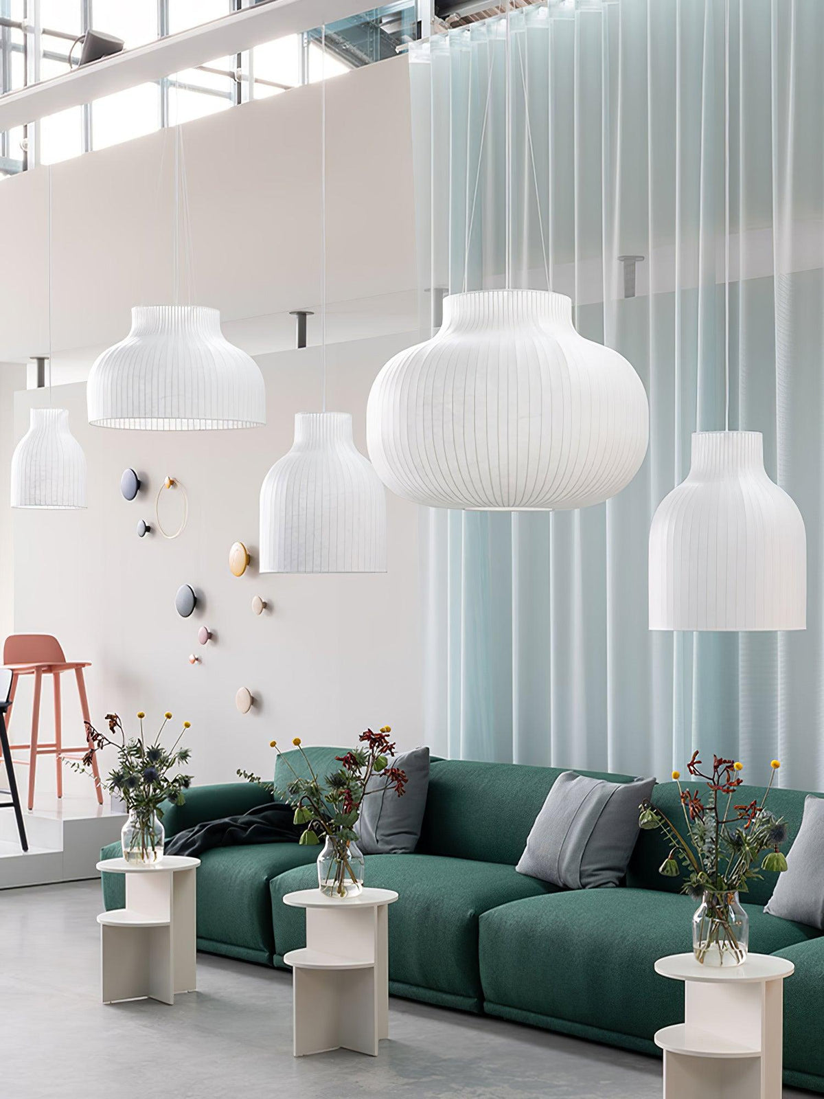 Teriivora lampa wisząca ze szkła jedwabnego o fakturze