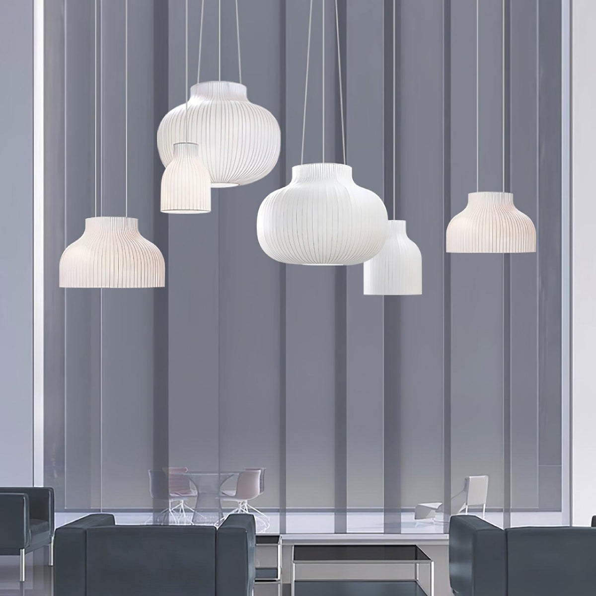 Teriivora lampa wisząca ze szkła jedwabnego o fakturze