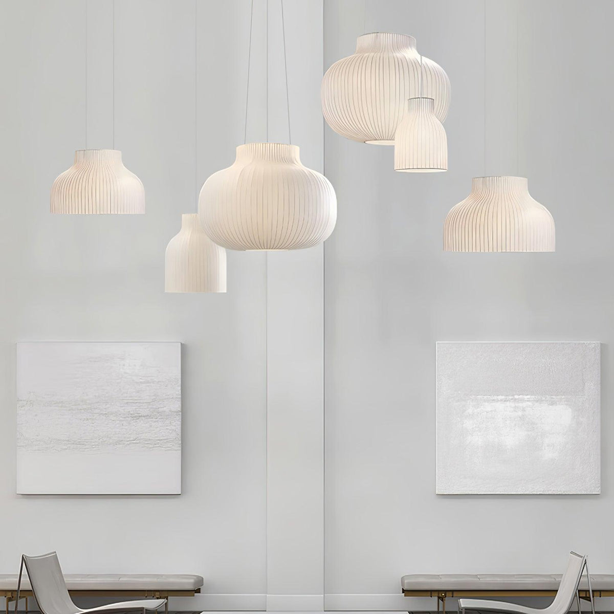 Teriivora lampa wisząca ze szkła jedwabnego o fakturze
