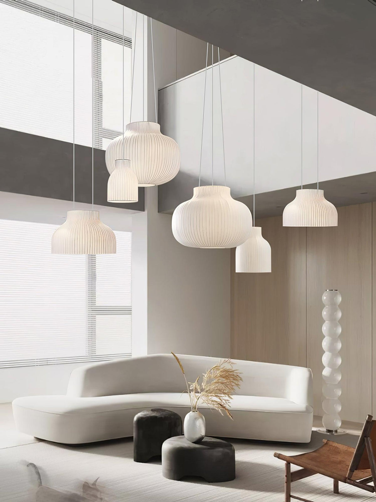 Teriivora lampa wisząca ze szkła jedwabnego o fakturze