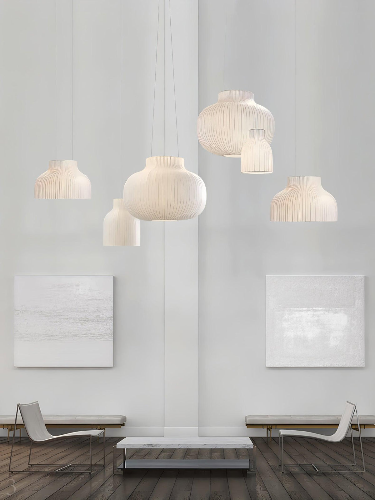 Teriivora lampa wisząca ze szkła jedwabnego o fakturze