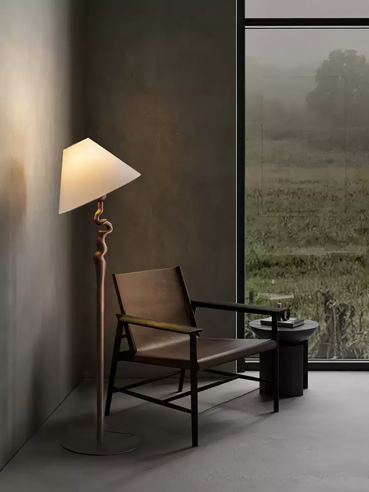 Avloril artystyczna lampa stojąca z drewna