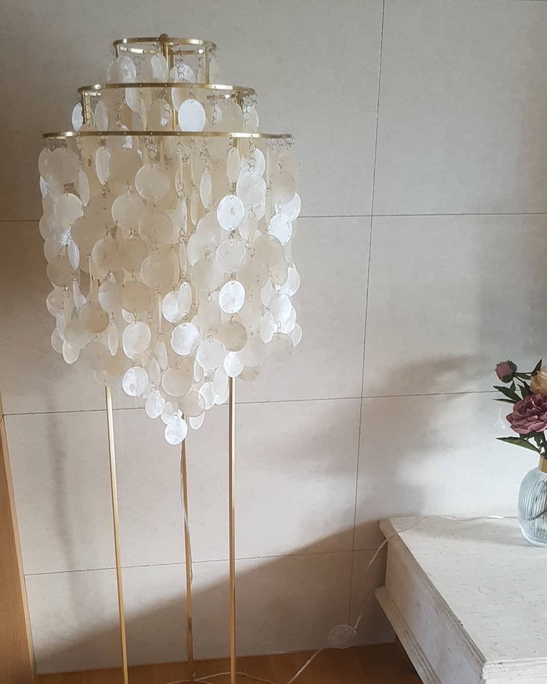 Wern Glam drewniana lampa stojąca ze szkła