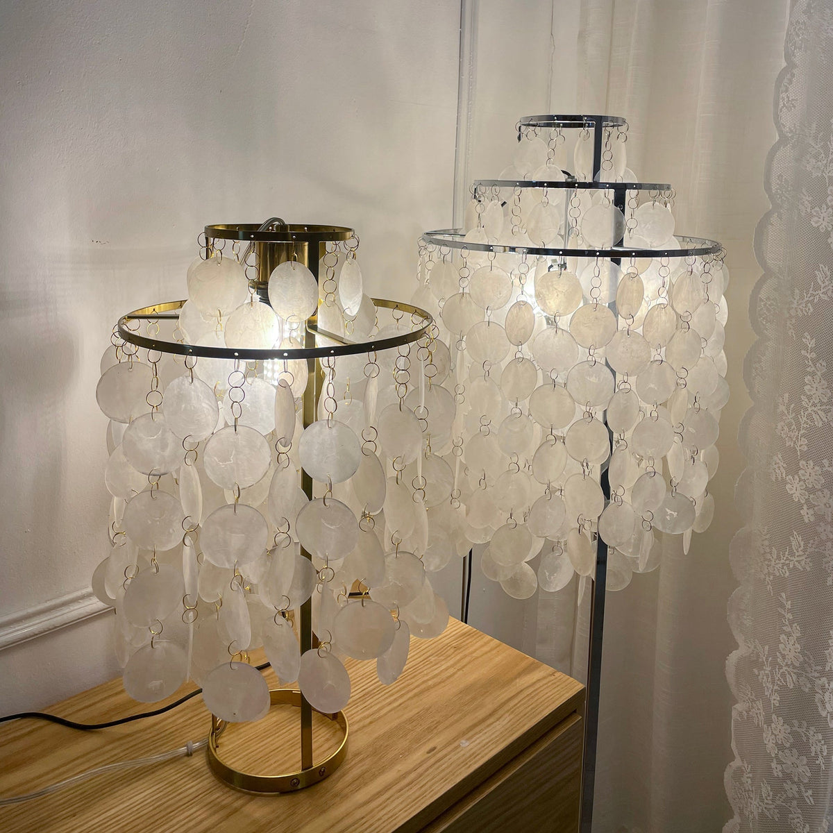 Wern Glam drewniana lampa stojąca ze szkła