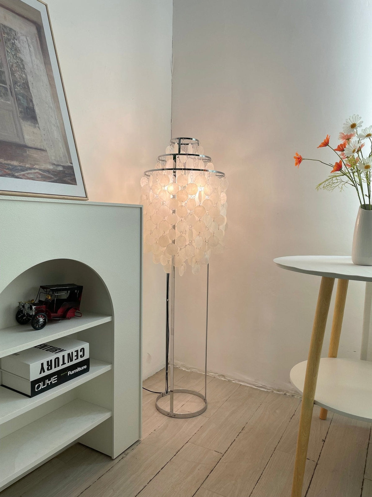 Wern Glam drewniana lampa stojąca ze szkła