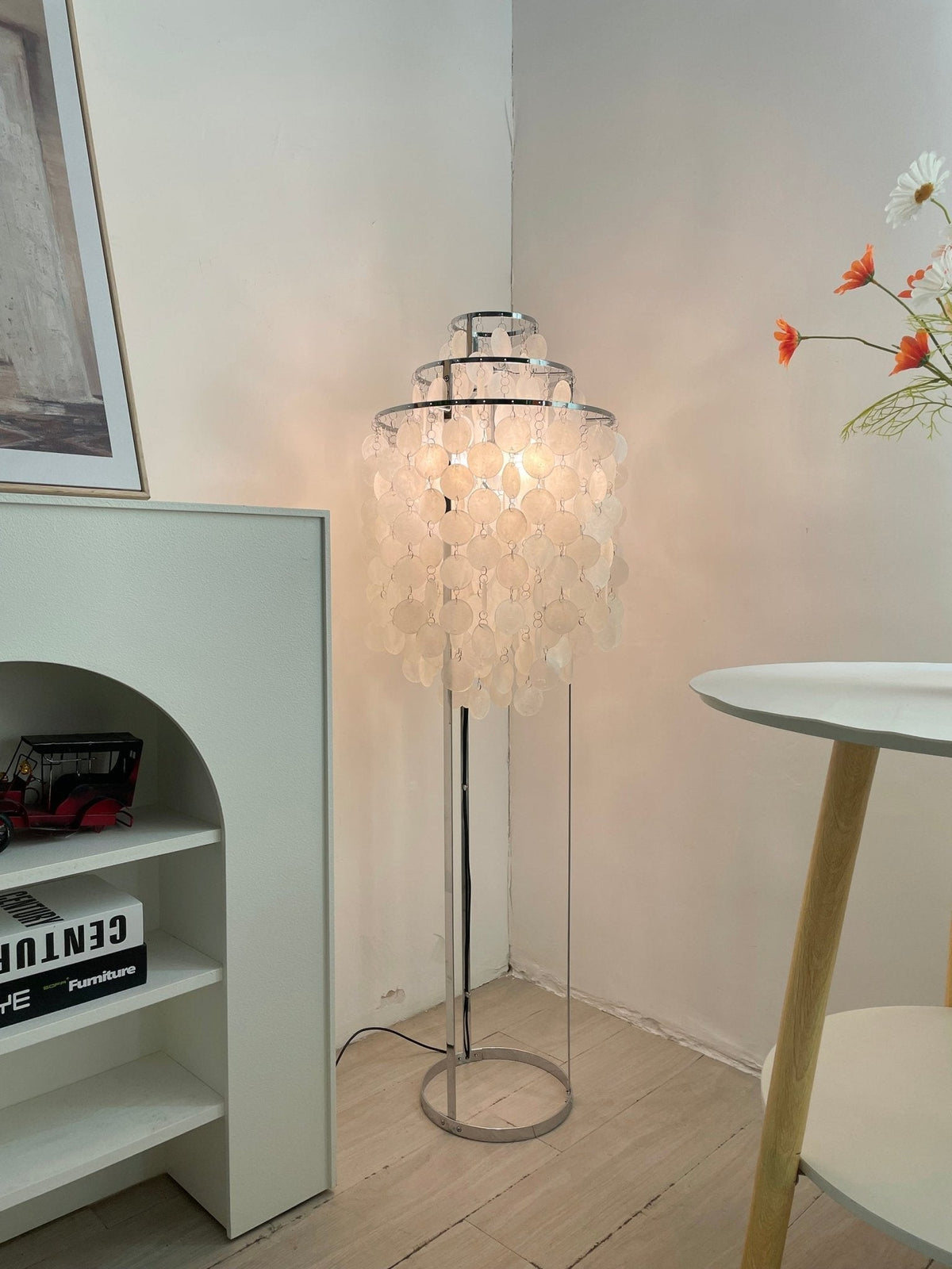 Wern Glam drewniana lampa stojąca ze szkła