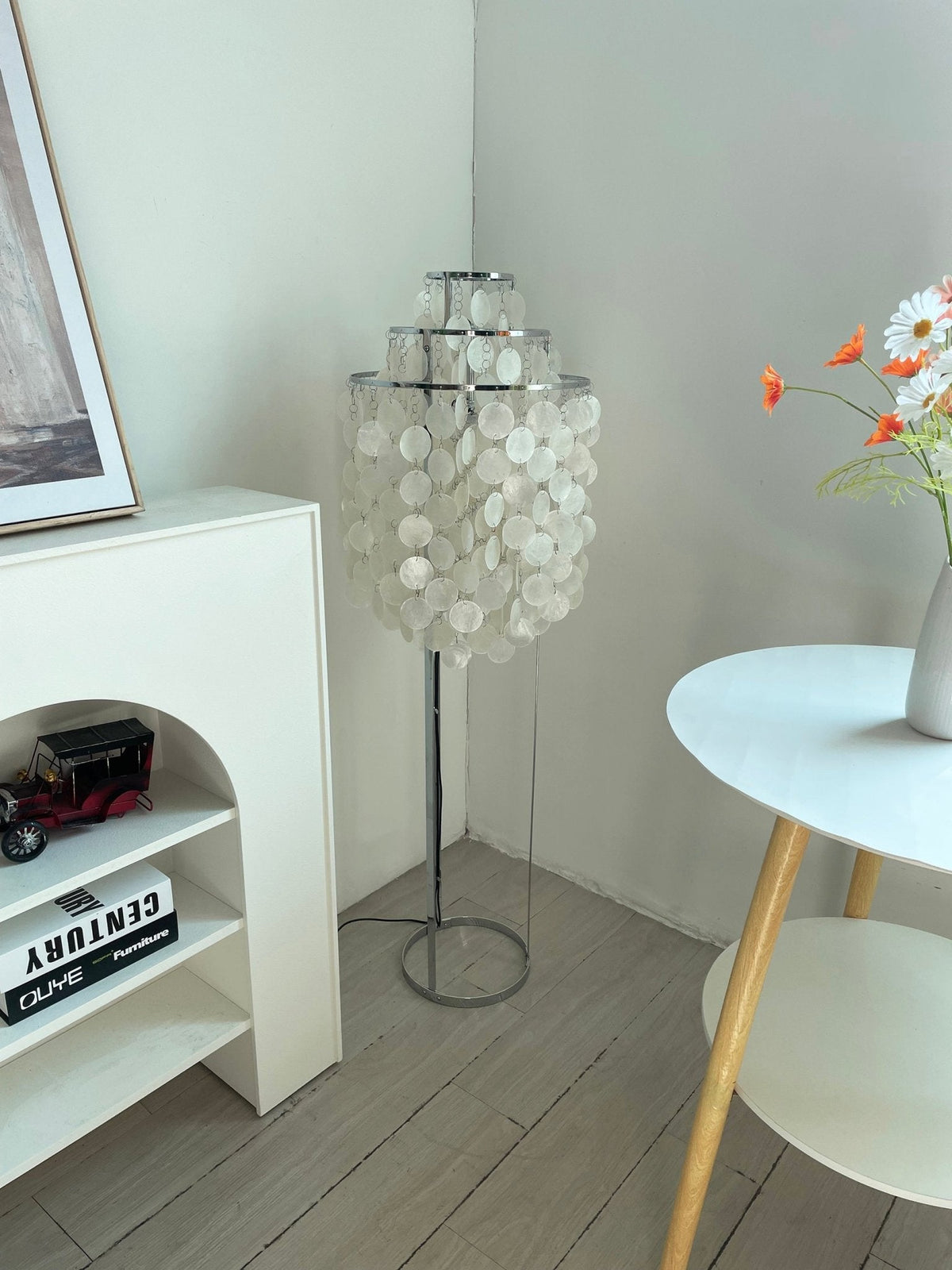 Wern Glam drewniana lampa stojąca ze szkła