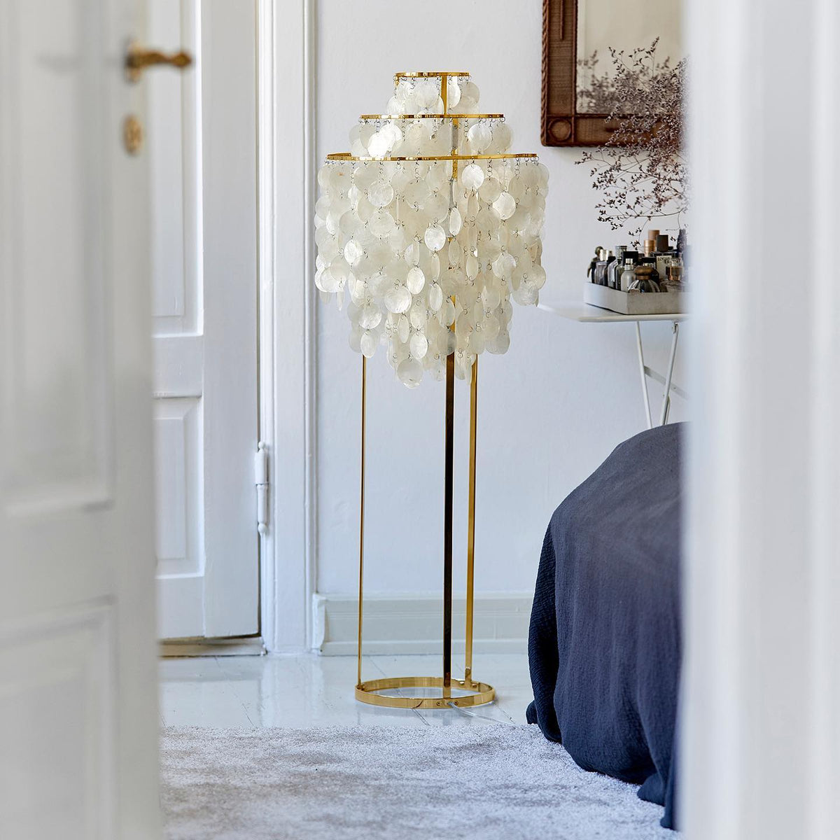 Wern Glam drewniana lampa stojąca ze szkła