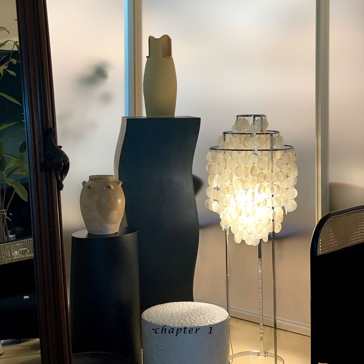 Wern Glam drewniana lampa stojąca ze szkła