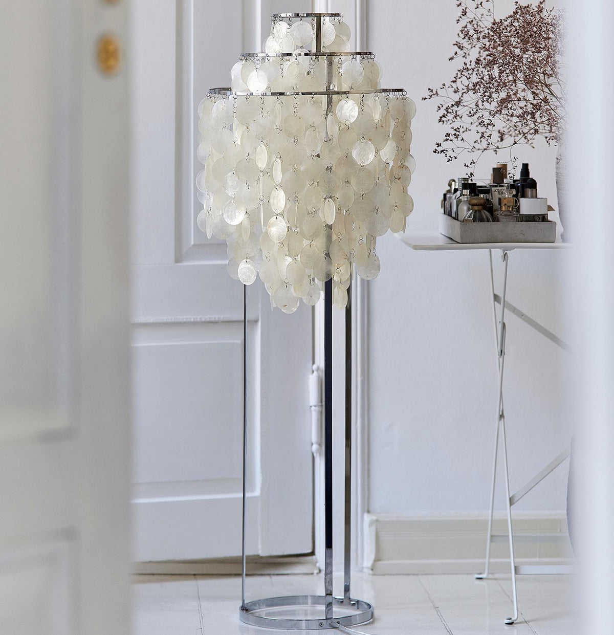 Wern Glam drewniana lampa stojąca ze szkła