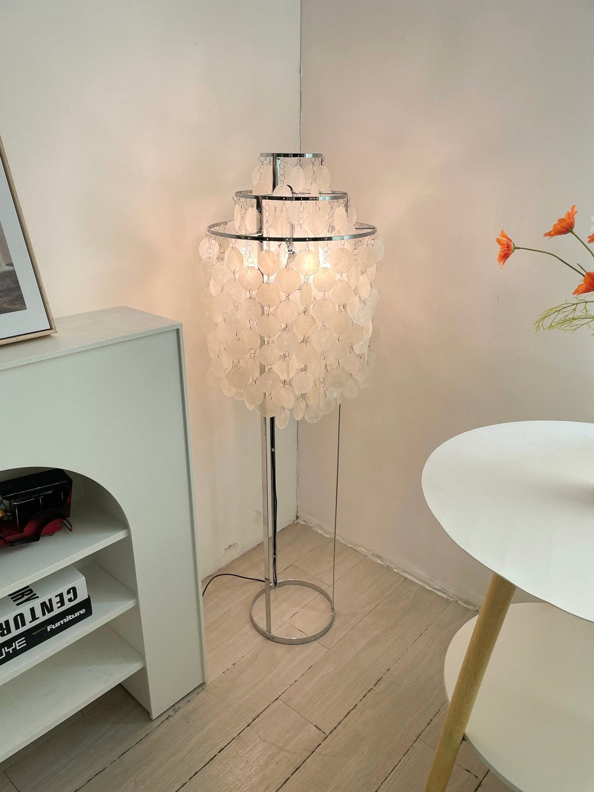 Wern Glam drewniana lampa stojąca ze szkła