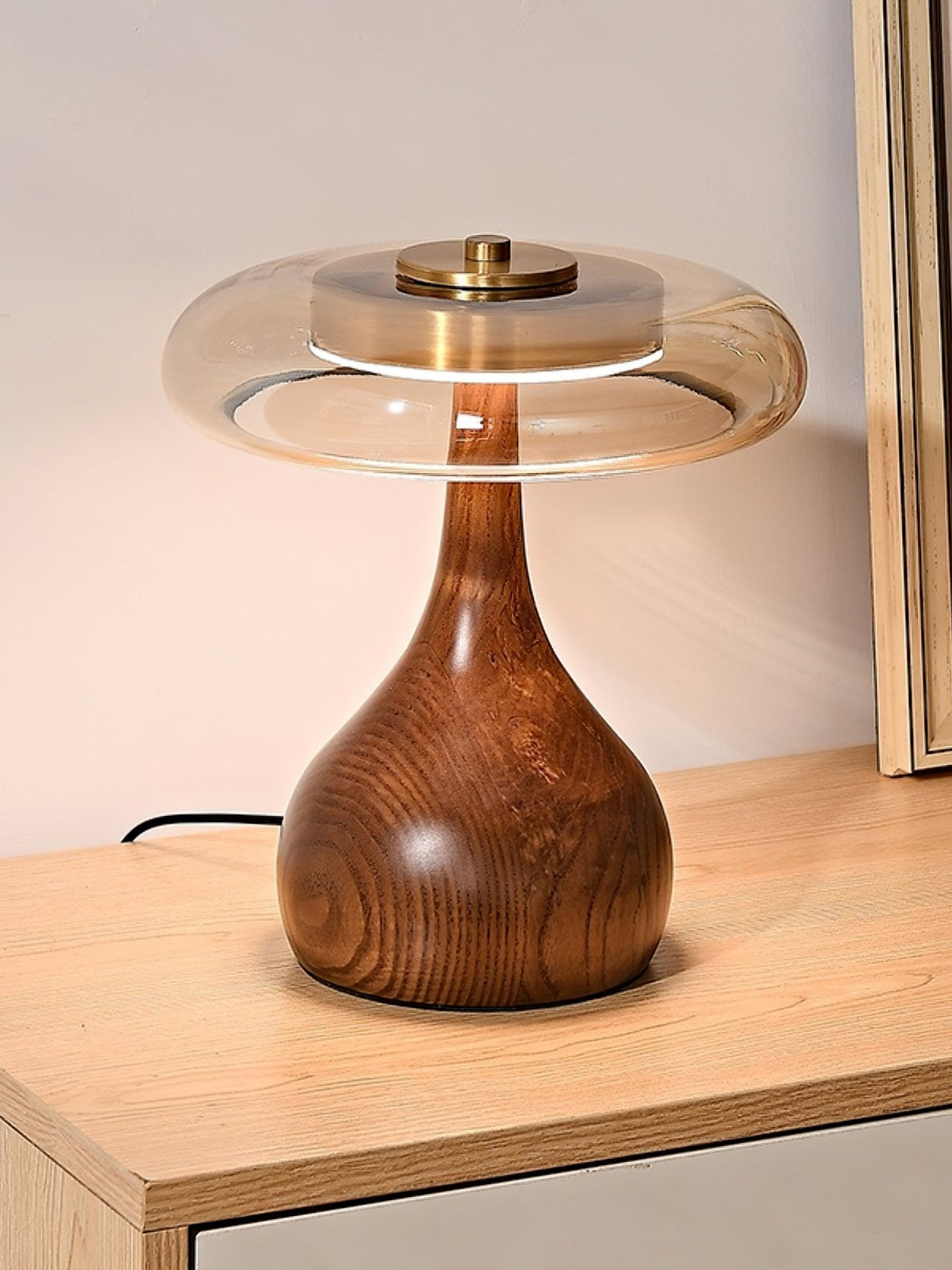 Bux nowoczesna lampa stołowa z drewna