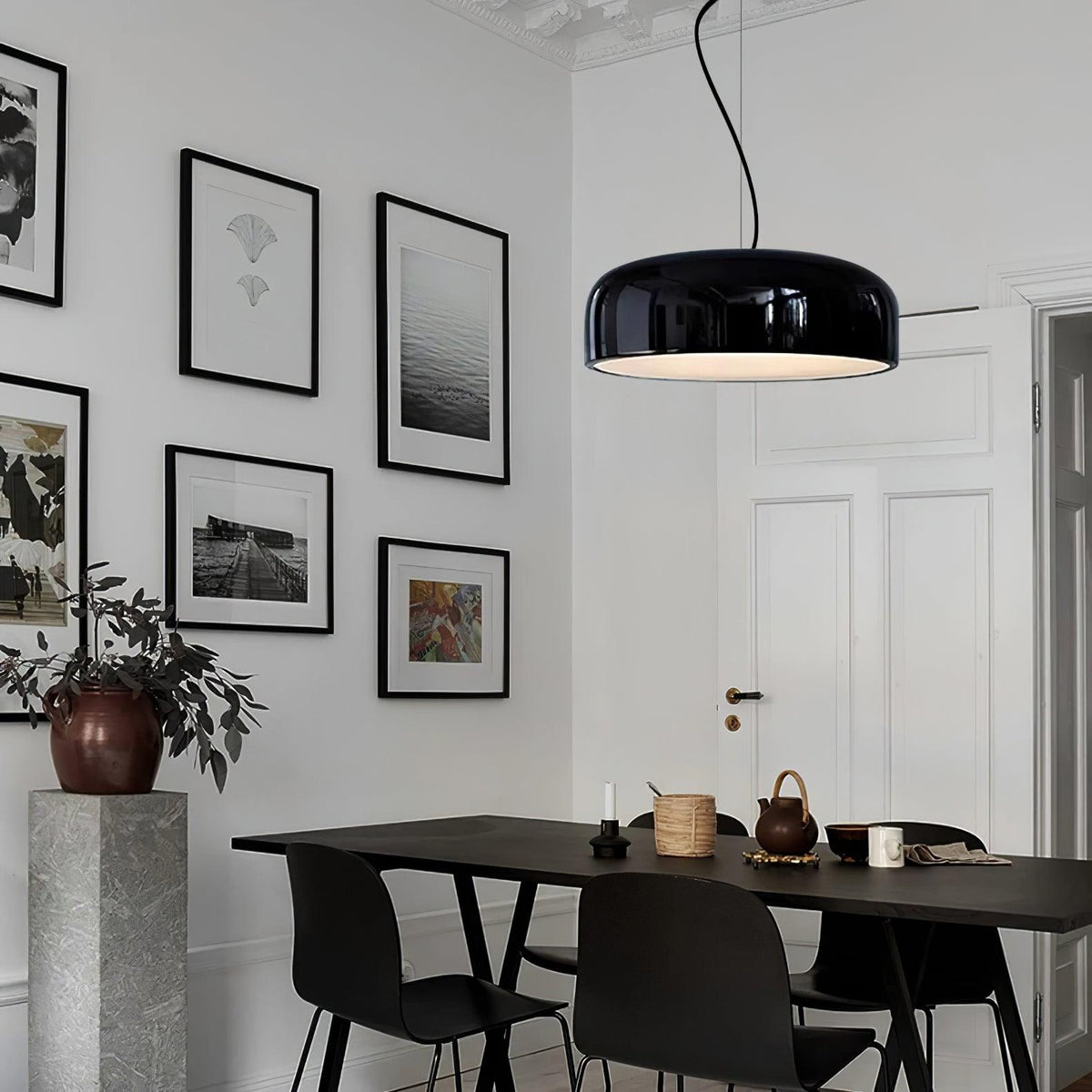 Void nowoczesna lampa wisząca ze szkła aluminium