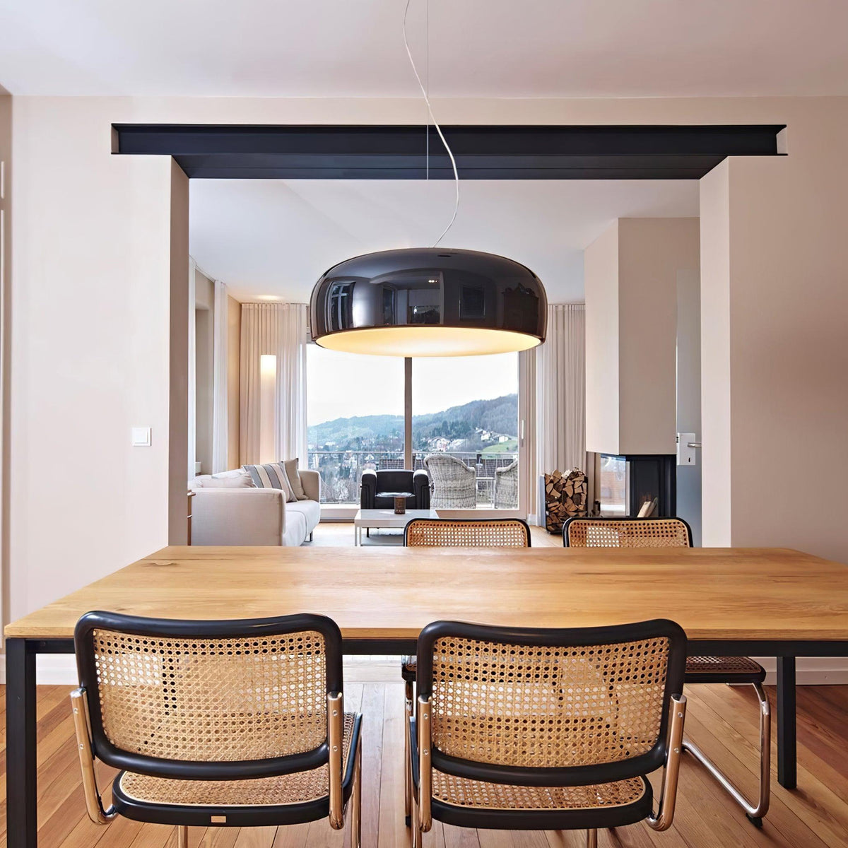 Void nowoczesna lampa wisząca ze szkła aluminium