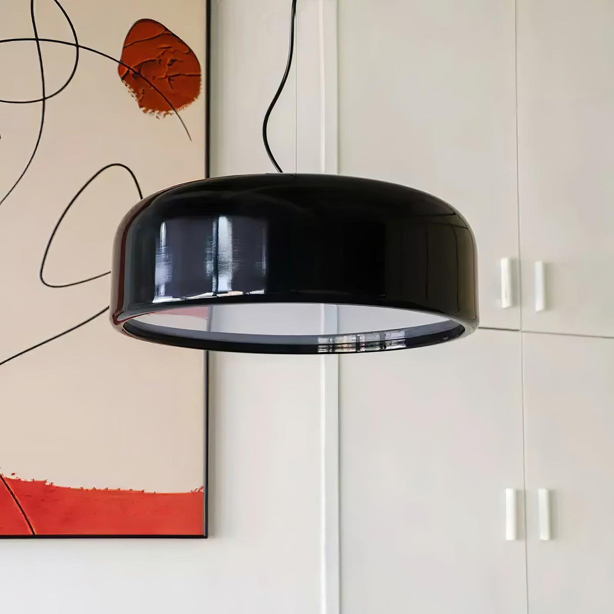 Void nowoczesna lampa wisząca ze szkła aluminium