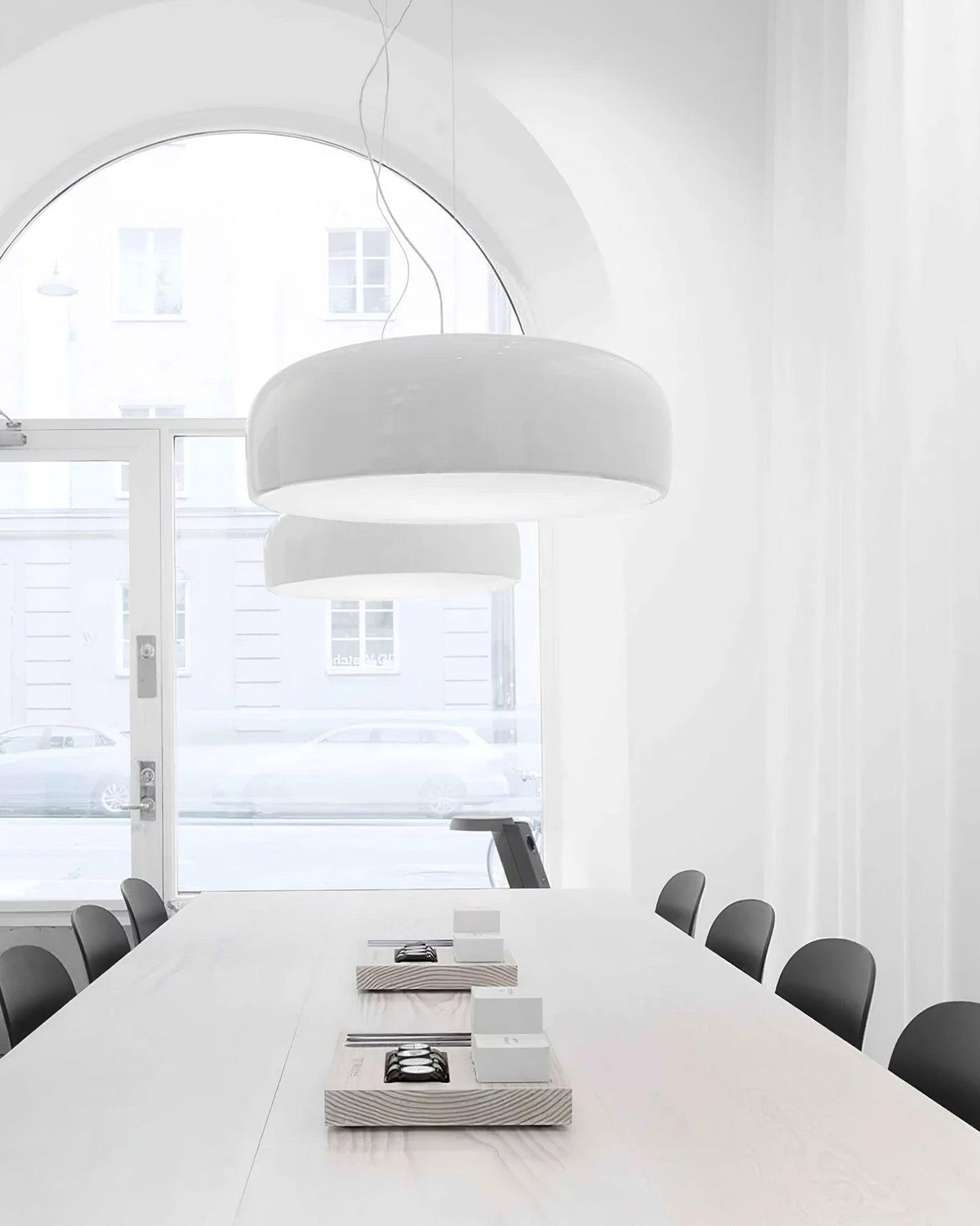 Void nowoczesna lampa wisząca ze szkła aluminium