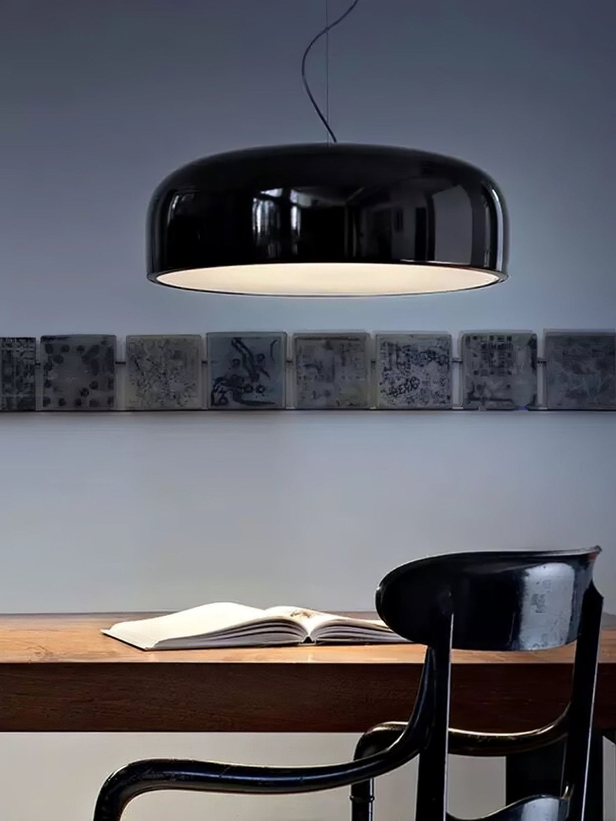 Void nowoczesna lampa wisząca ze szkła aluminium