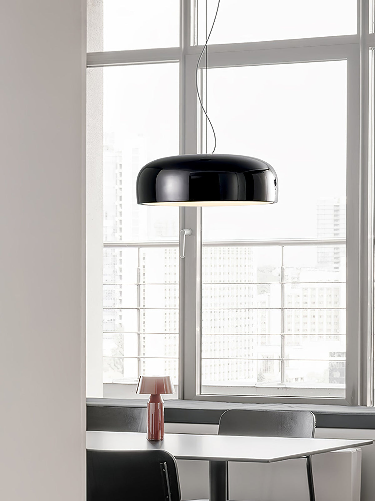 Void nowoczesna lampa wisząca ze szkła aluminium