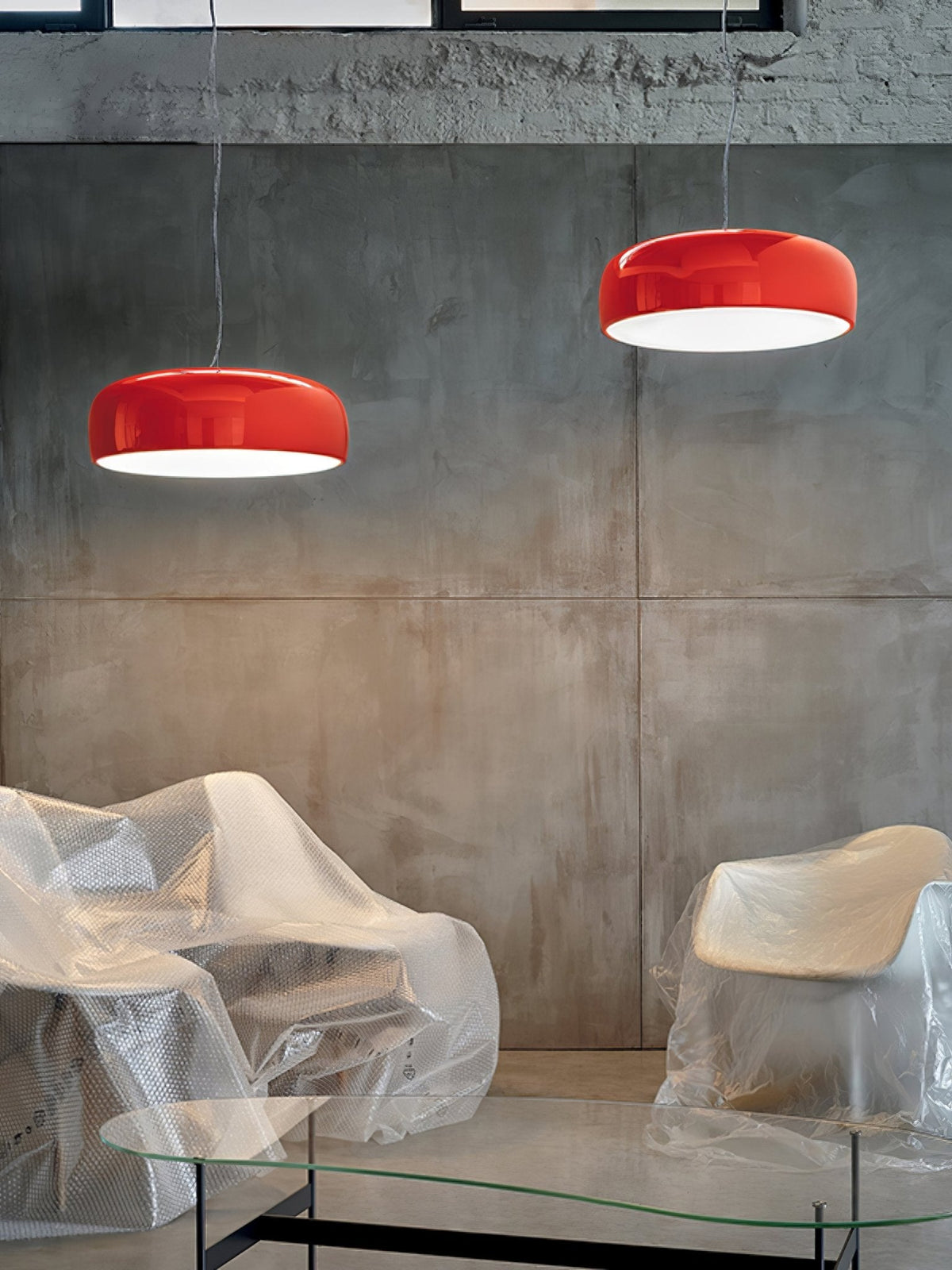 Void nowoczesna lampa wisząca ze szkła aluminium