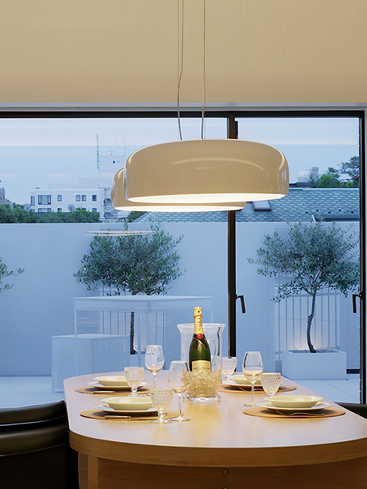Void nowoczesna lampa wisząca ze szkła aluminium