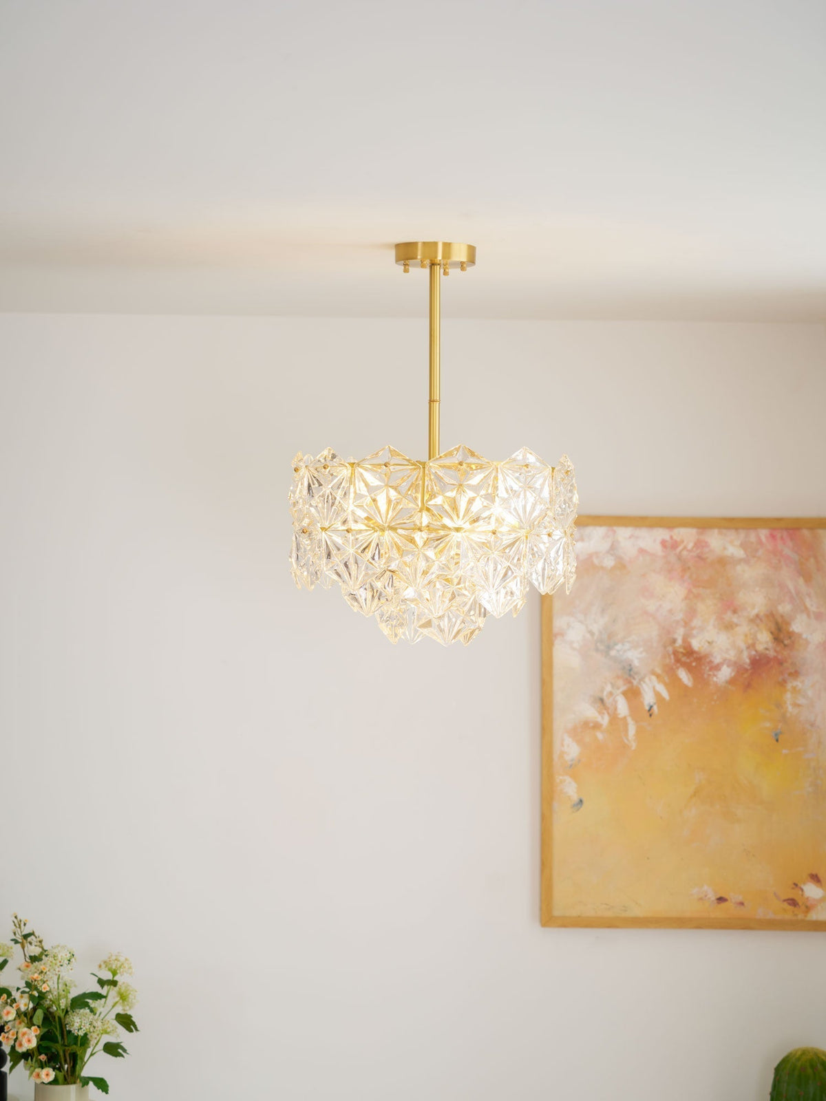 Eirararia żyrandol ze szkła Snowflake Gold