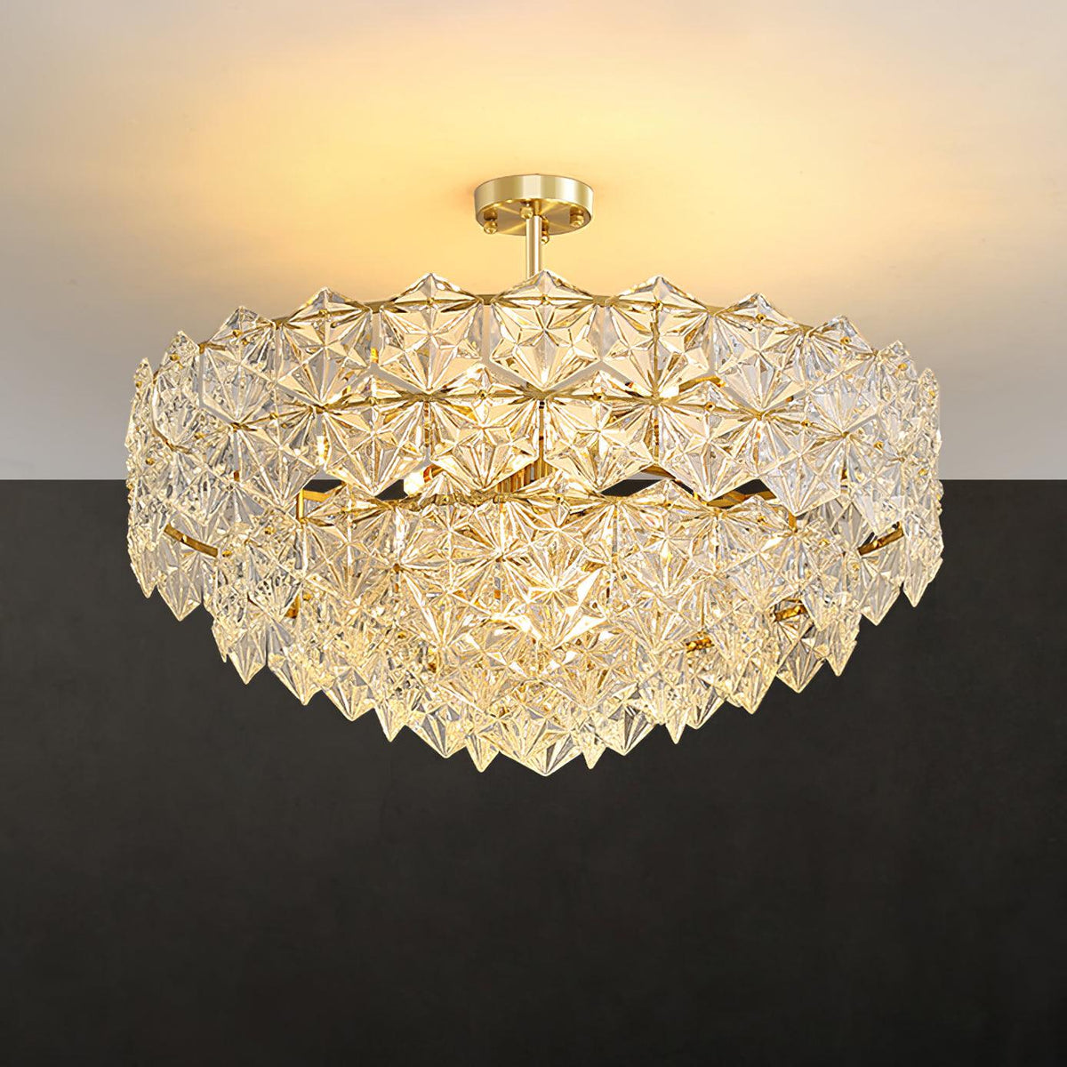 Eirararia żyrandol ze szkła Snowflake Gold