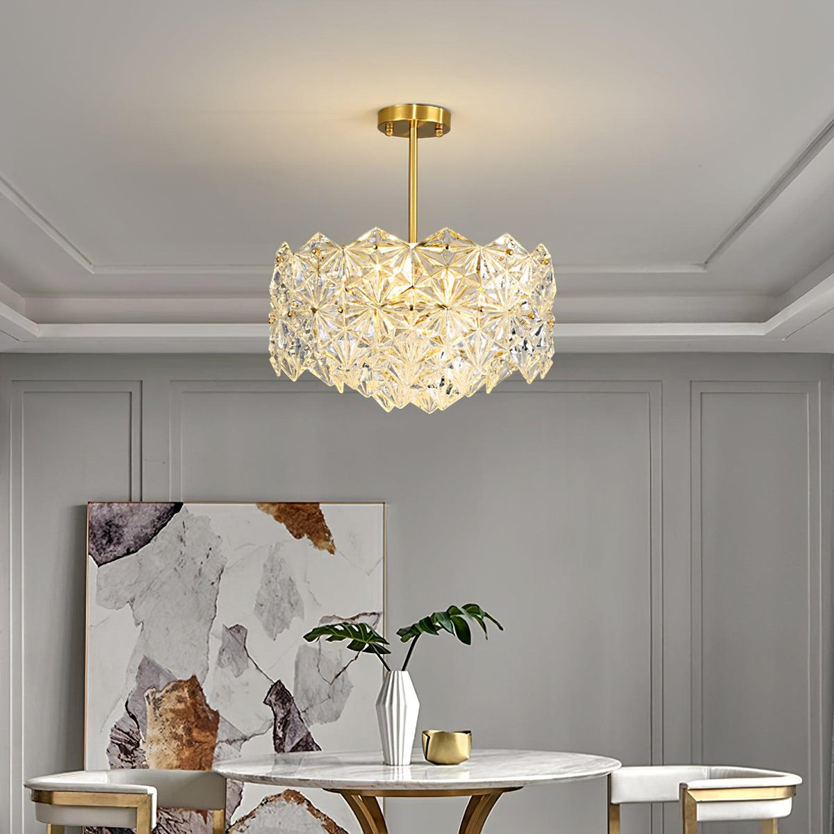 Eirararia żyrandol ze szkła Snowflake Gold