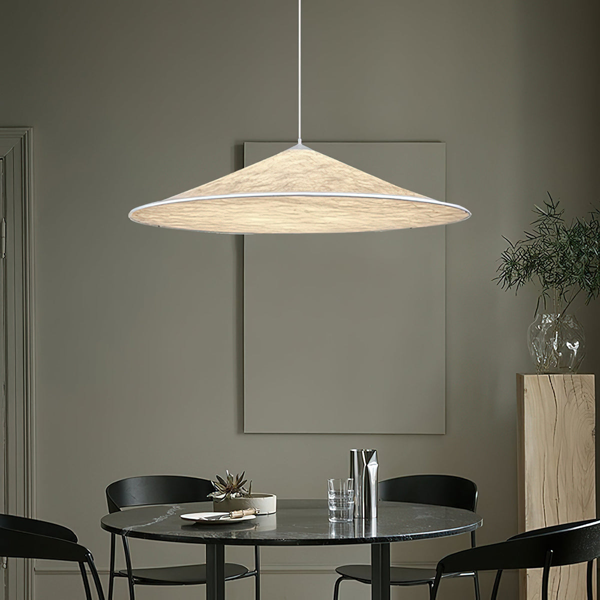 Lunoaya lampa wisząca w kształcie dysku z papieru