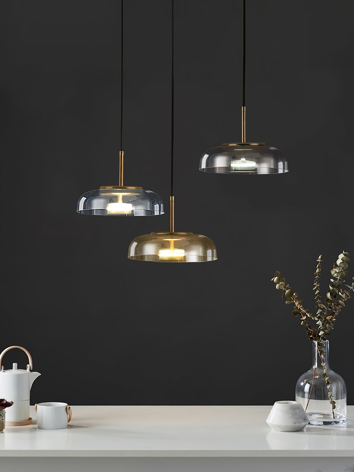 Liorenia lampa wisząca ze szkła przezroczystego